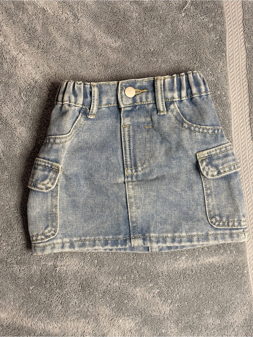 SHEIN Light Blue Denim Cargo Pocket Skirt for Kids